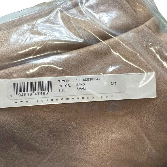 NEW Susana Monaco Sand Slim Midi Faux Suede Skirt Small - Picture 4 of 5